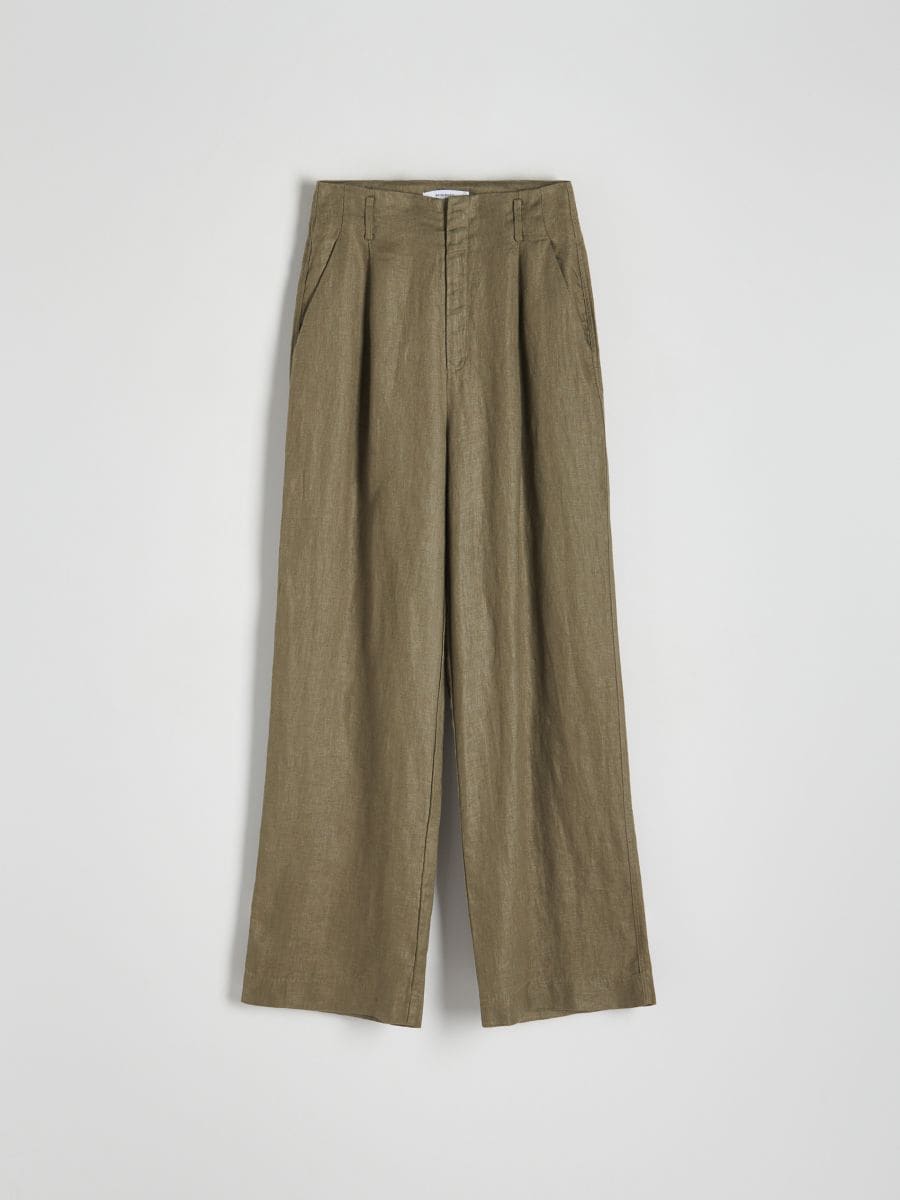 Linen trousers - pale green - RESERVED - 5