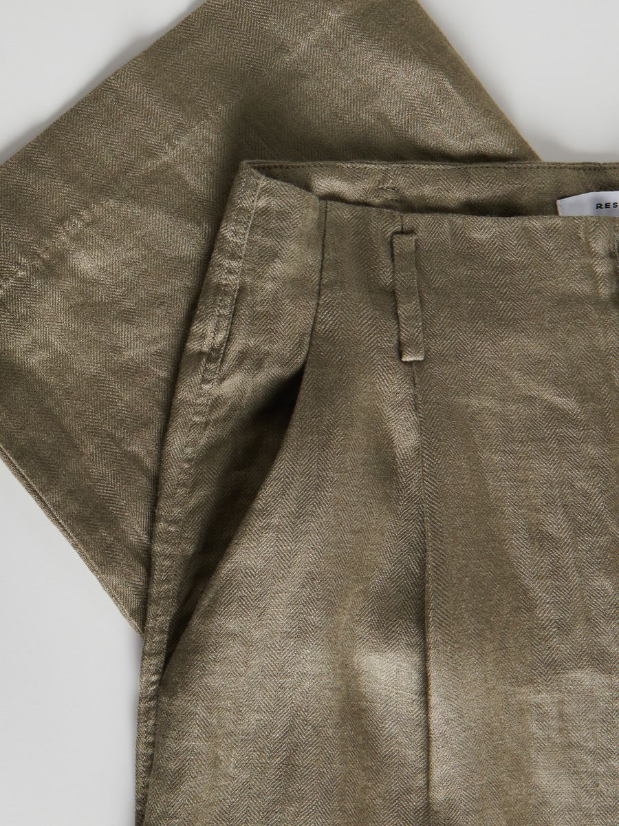 Linen trousers - pale green - RESERVED - 6