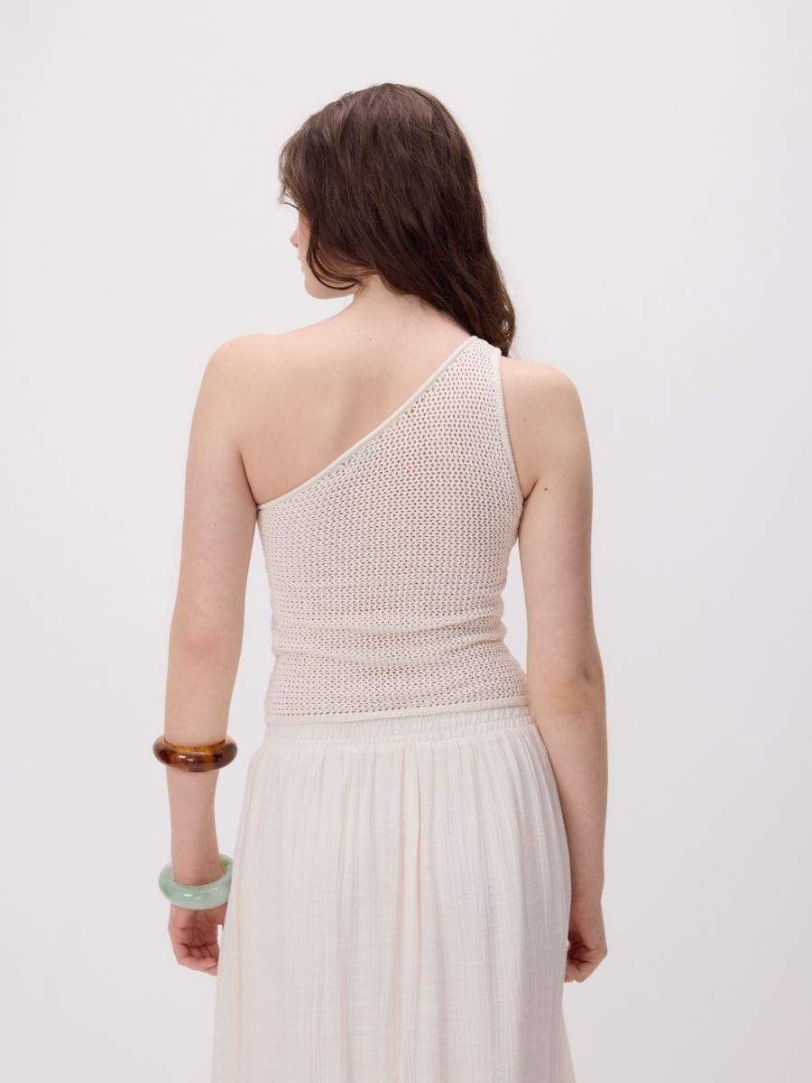 Top with floral applique - nude - RESERVED - 4