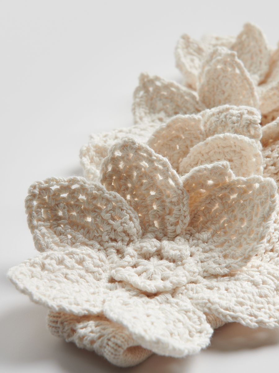 Top with floral applique - nude - RESERVED - 6