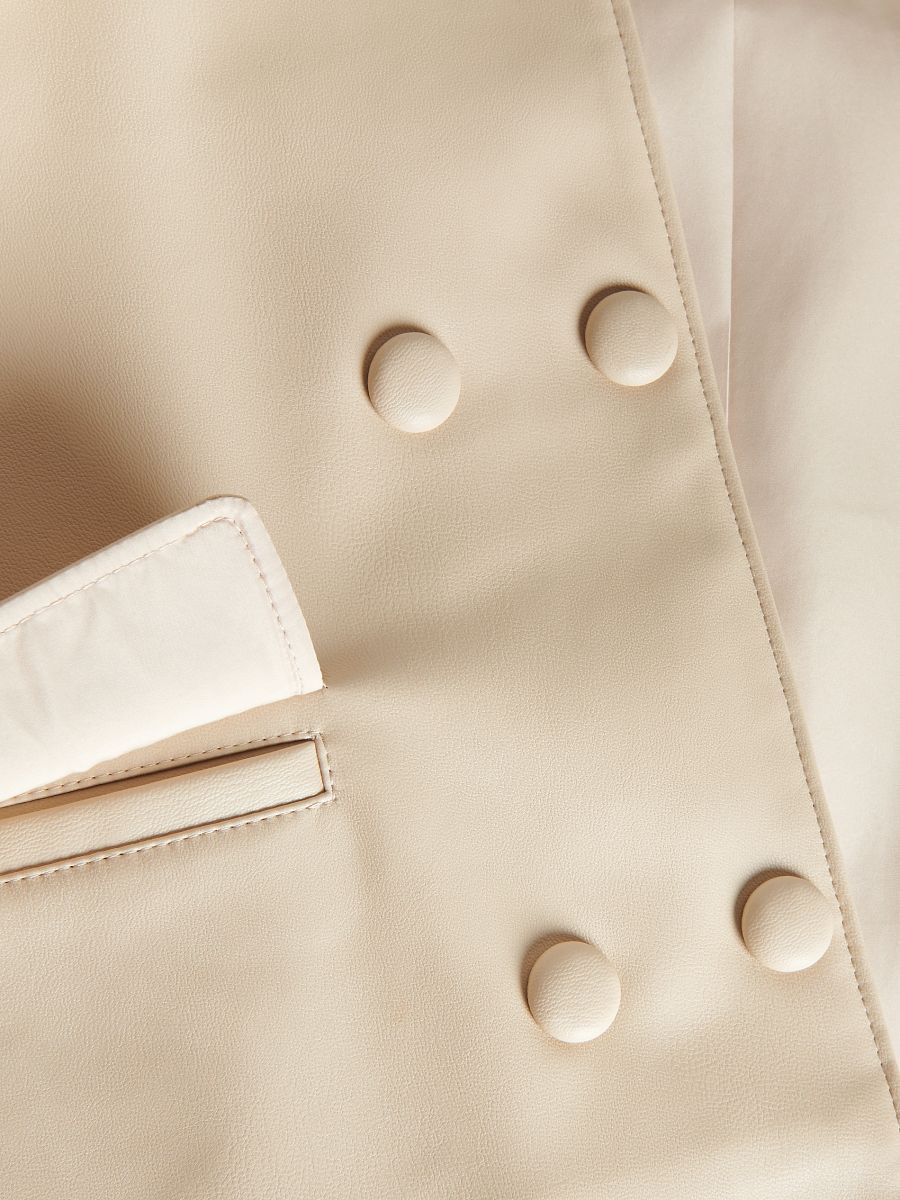 Jacke aus Lederimitat - beige - RESERVED - 5