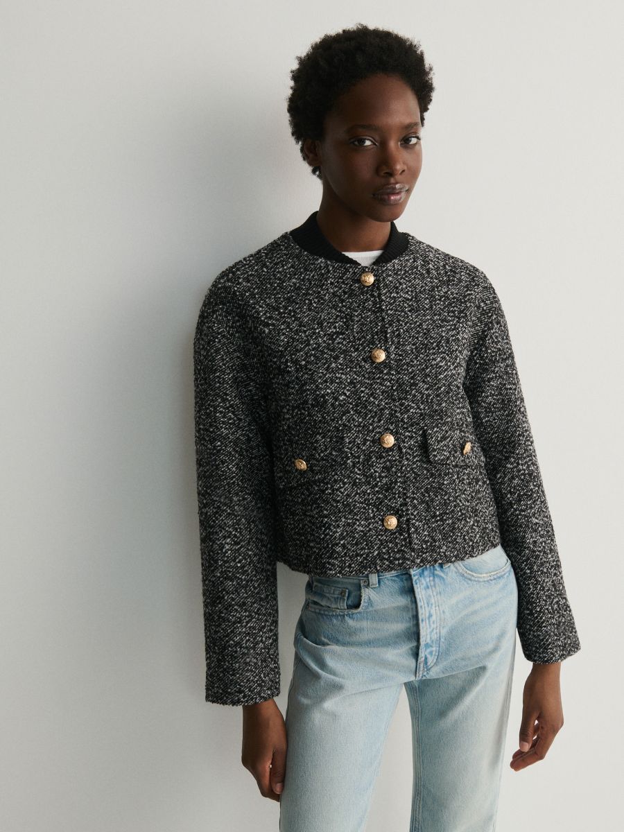 Jacket with stand up collar - light grey - RESERVED - 2