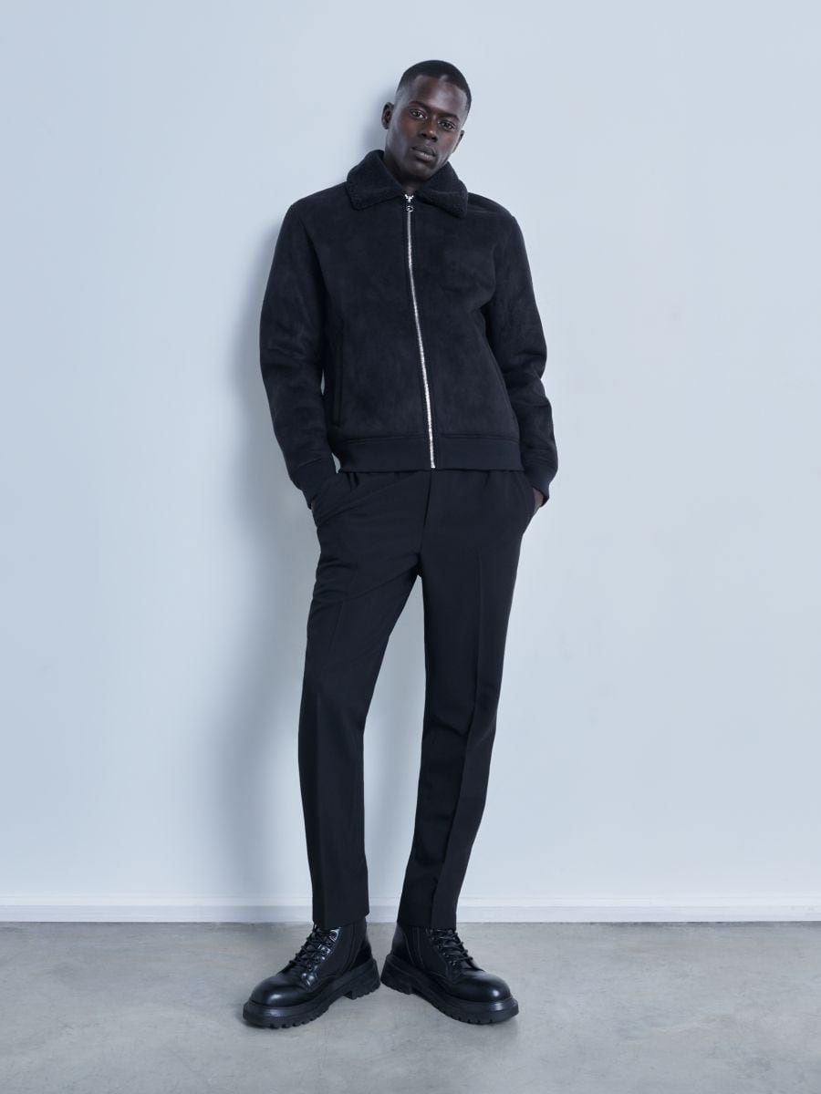 Sherpa collar jacket - black - RESERVED - 2
