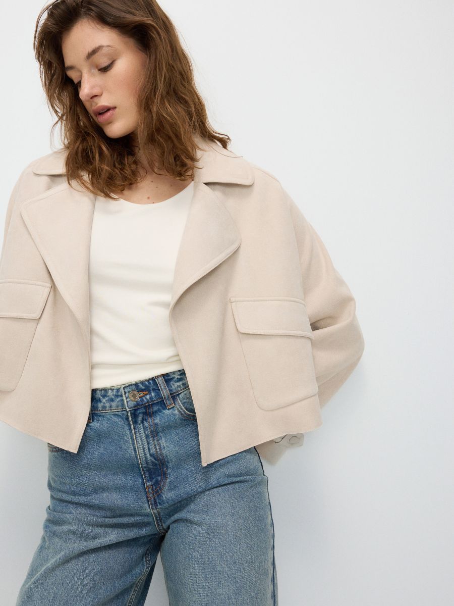 Veste en imitation daim - crème - RESERVED - 2