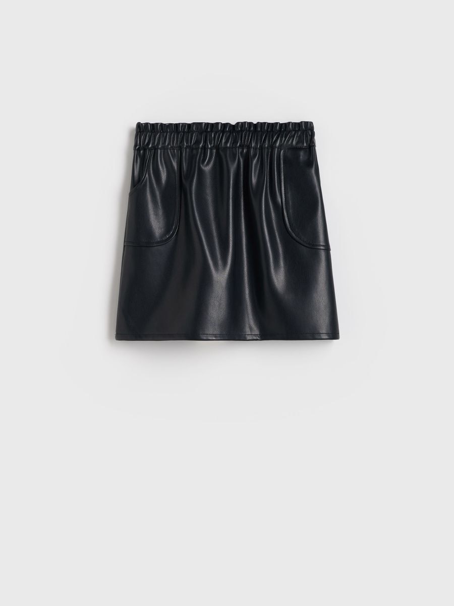 Faux leather skirt - black - RESERVED