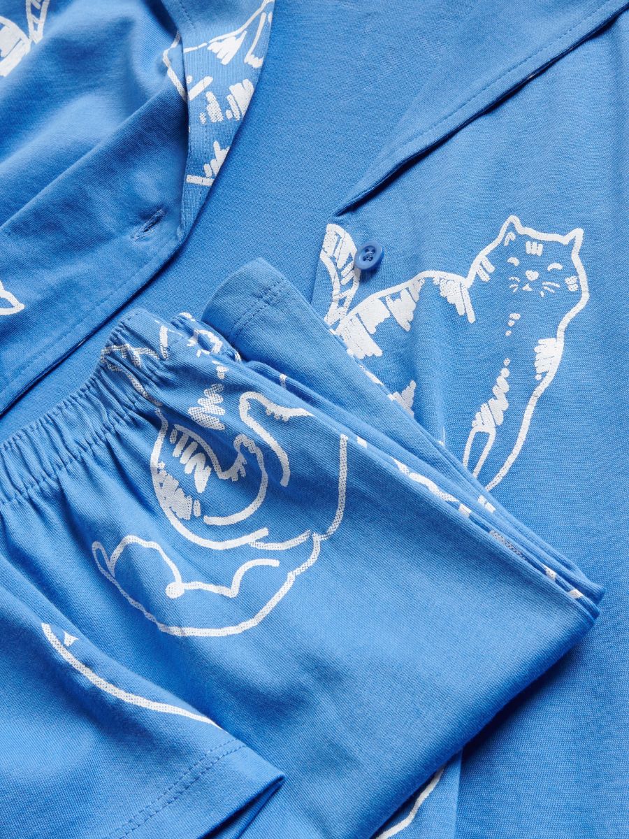 Patterned two piece pyjama set - blue - RESERVED - 6