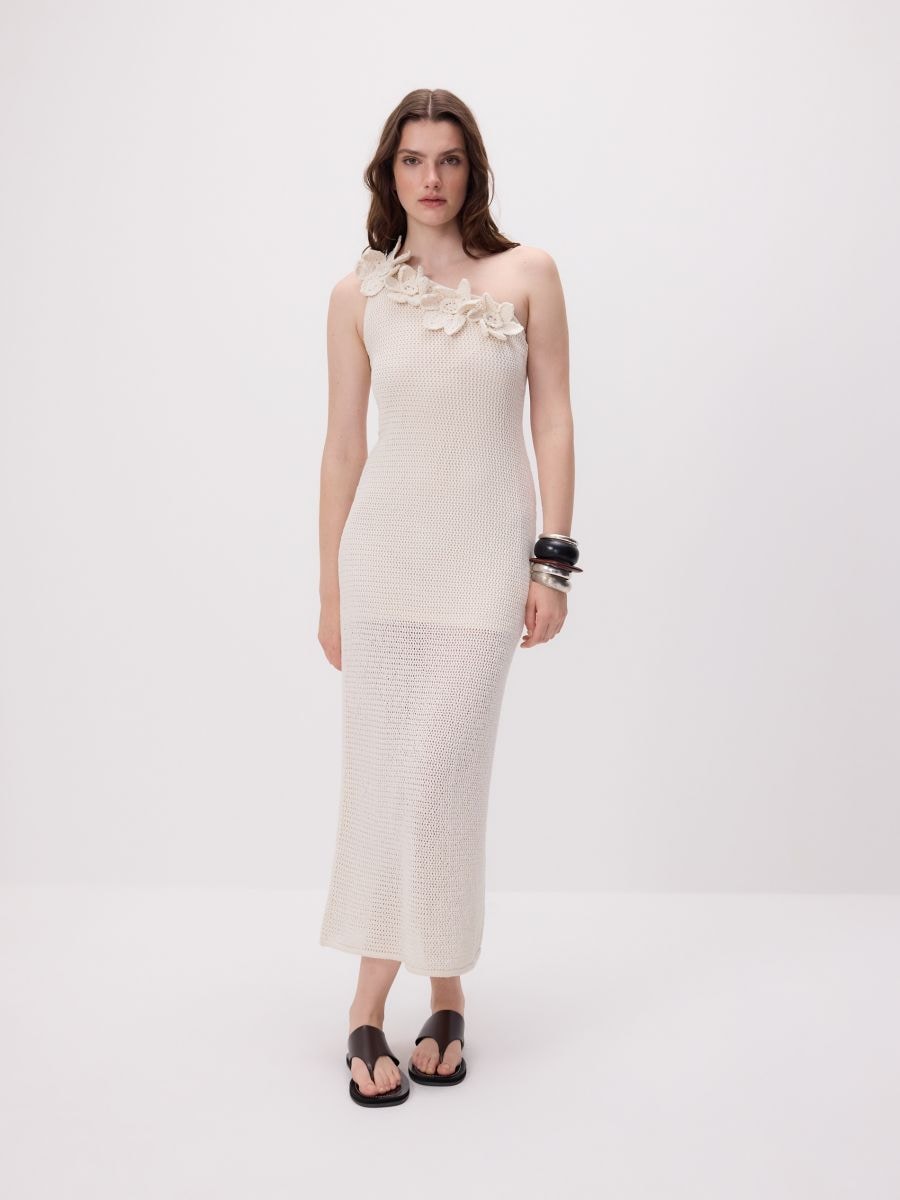 LADIES` DRESS - beige - RESERVED