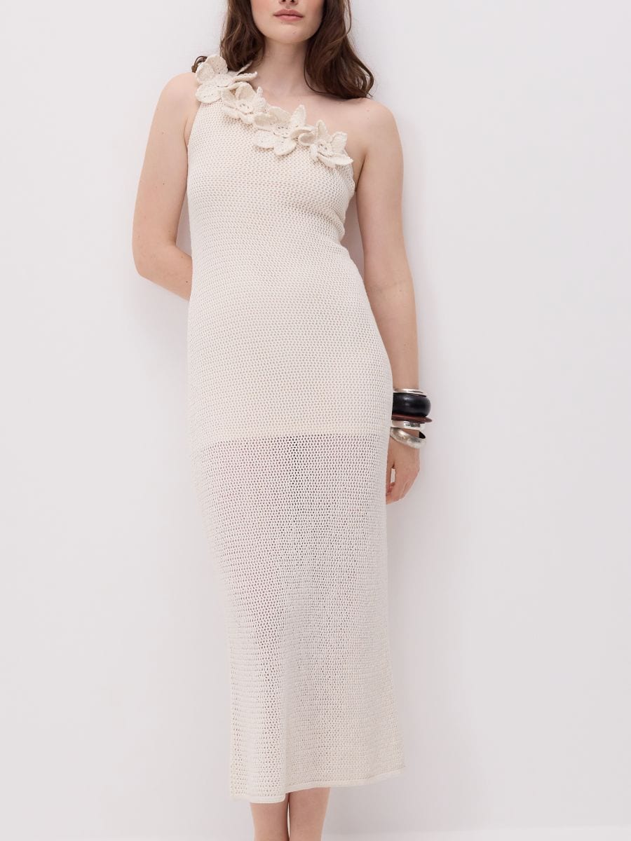 Gehäkeltes Maxikleid - beige - RESERVED - 4