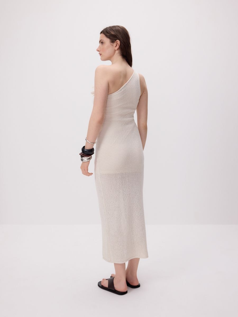 Gehäkeltes Maxikleid - beige - RESERVED - 3