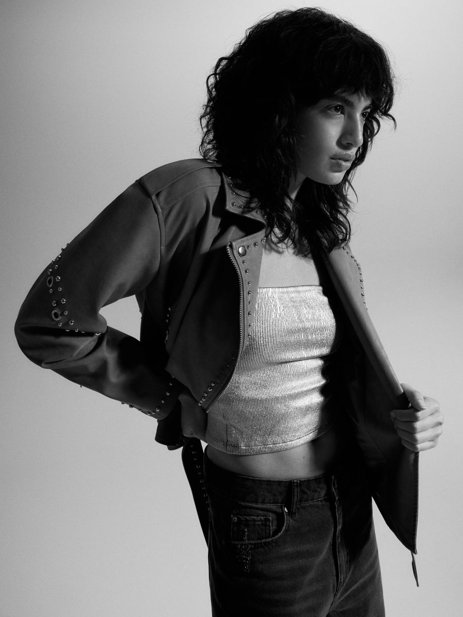 LADIES` OUTER JACKET & BELT - svetlo siva - RESERVED - 4