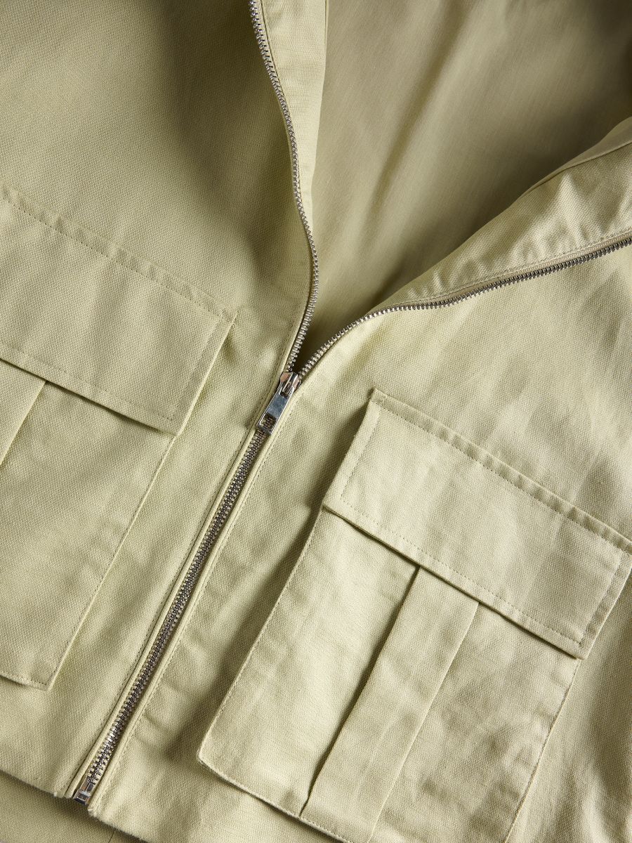 Oversized vest with linen blend - pale green - RESERVED - 6