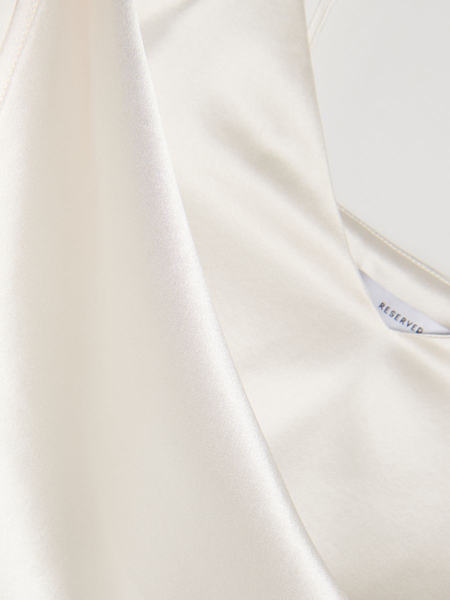 Siidine topp - kreemvalge - RESERVED - 5