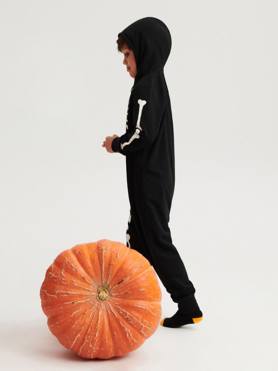 Skeleton motif onesie - black - RESERVED - 7