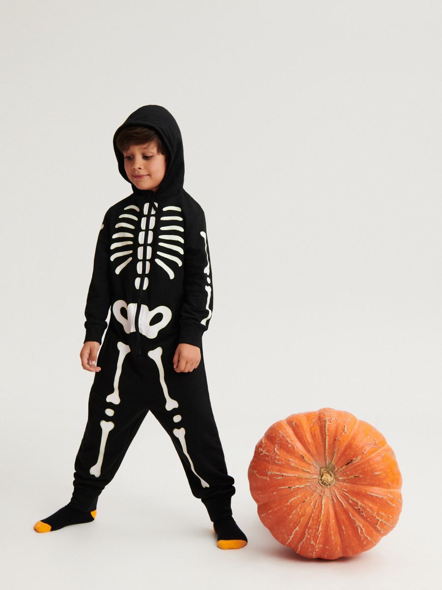 Skeleton motif onesie - black - RESERVED - 6