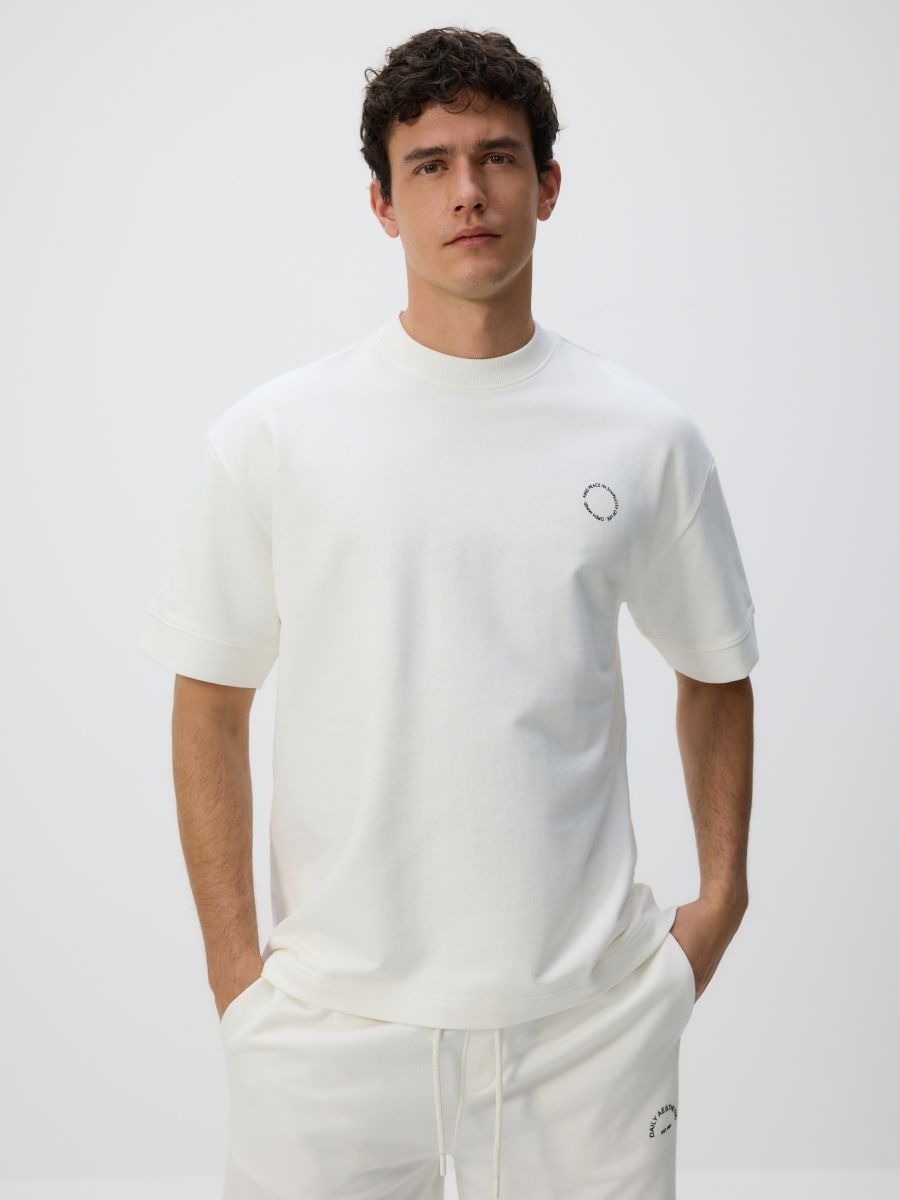 Boxy T-shirt with print - cream - RESERVED - 2