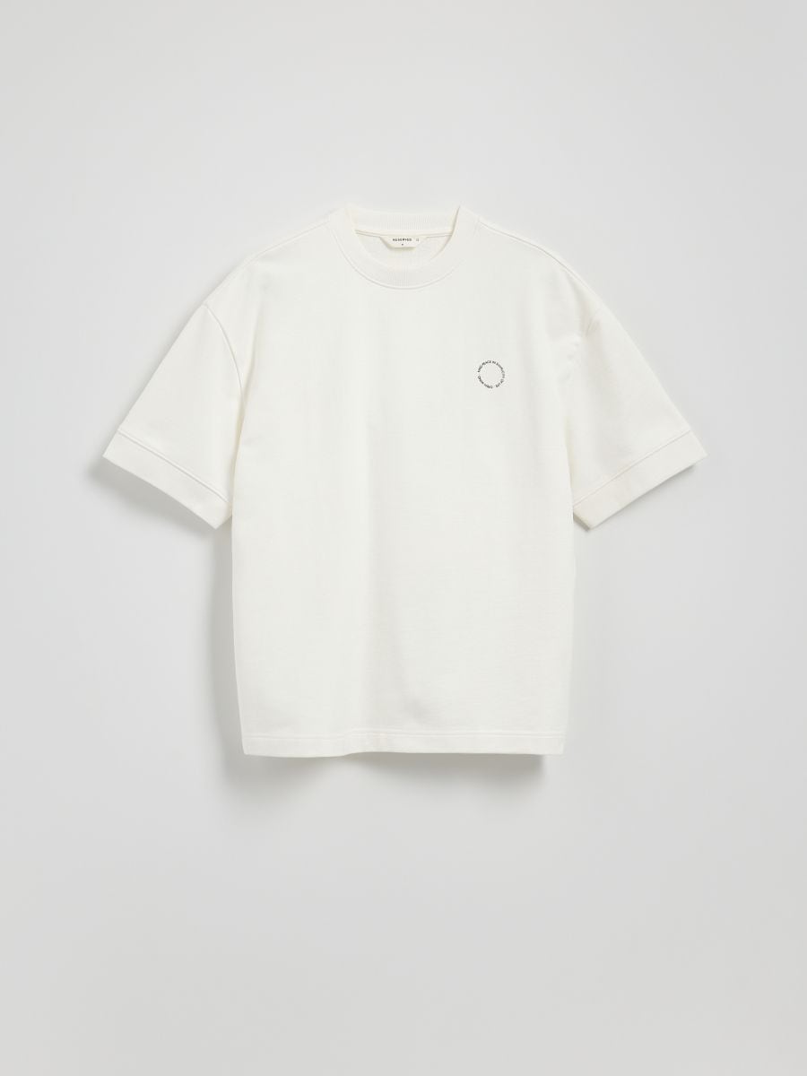 Boxy T-shirt with print - cream - RESERVED - 6