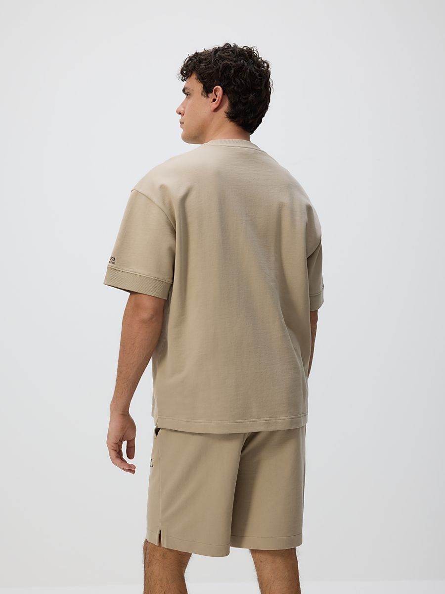 Boxy T-shirt with print - beige - RESERVED - 3