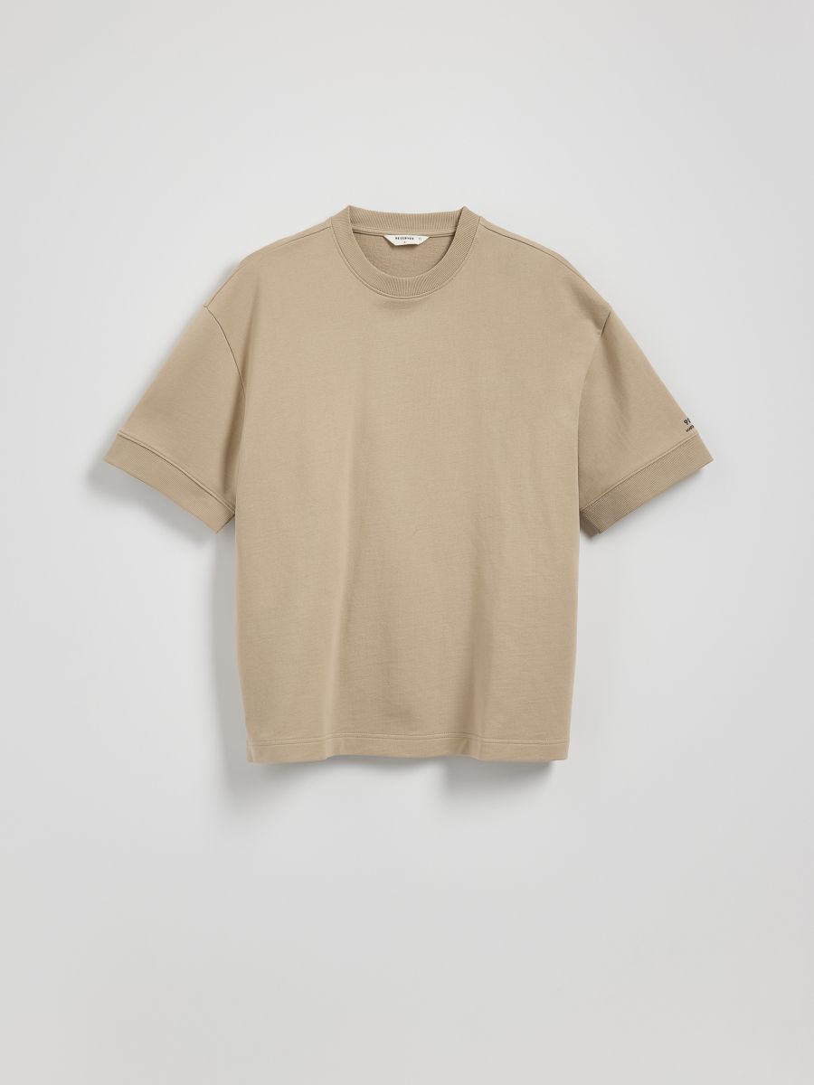 Boxy T-shirt with print - beige - RESERVED - 5