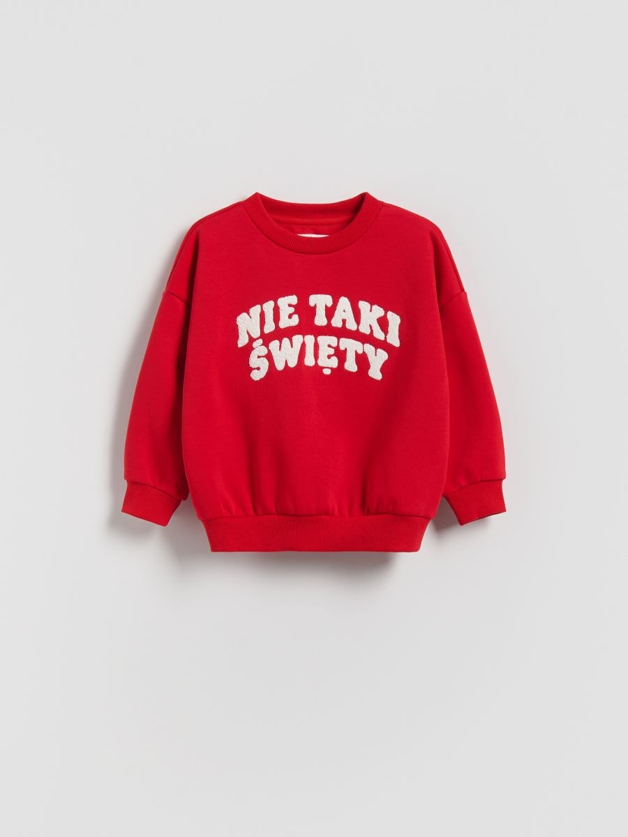 Sweatshirt with appliqué - red - RESERVED