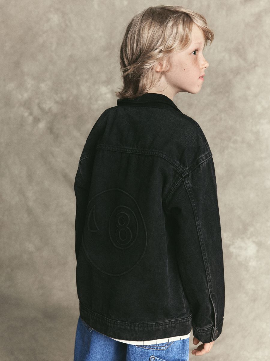 Denim shirt with pockets - black - RESERVED