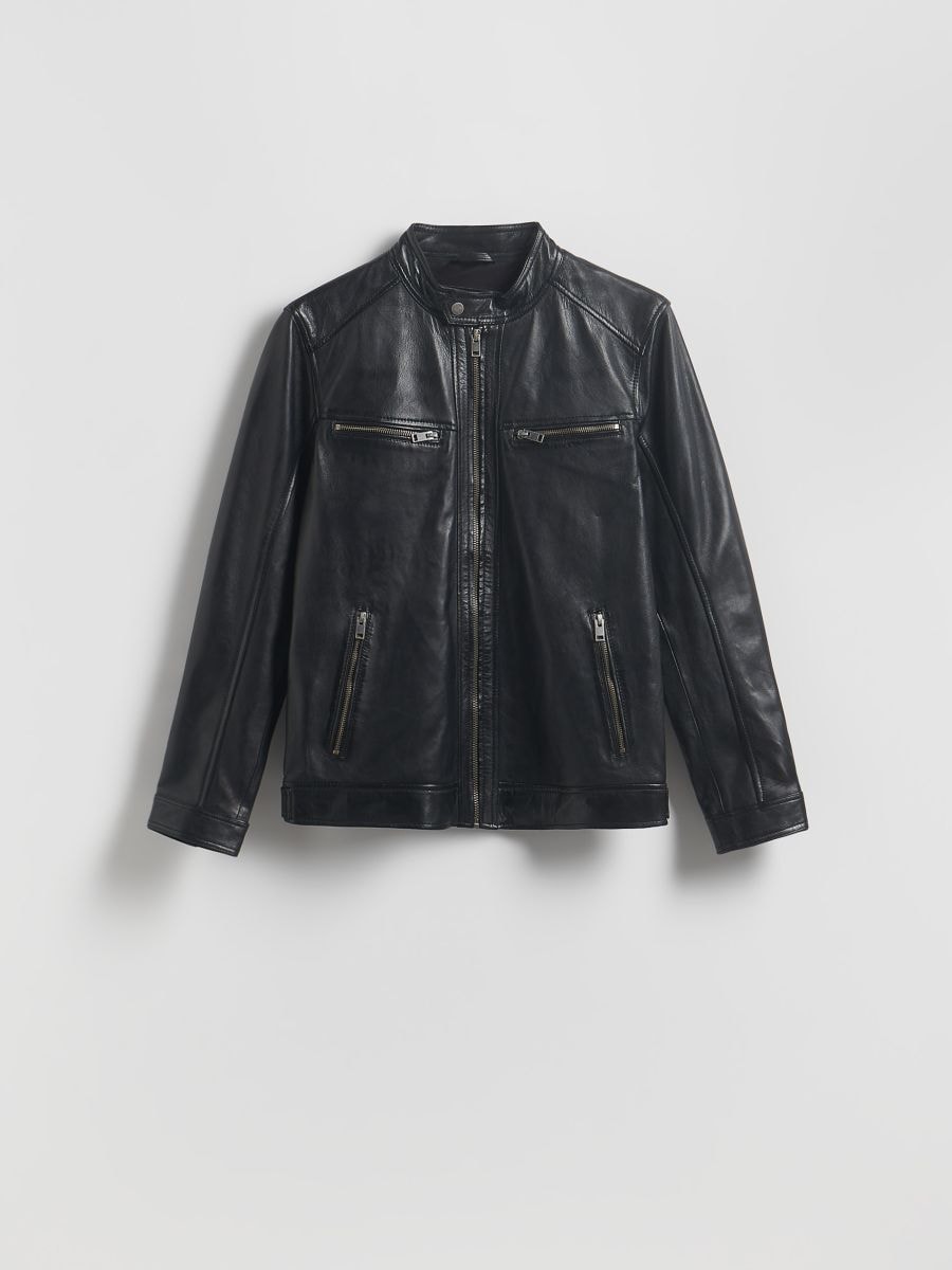 Leather biker jacket - black - RESERVED