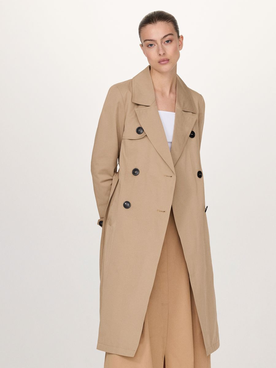 Double-breasted trench coat COLOUR beige - RESERVED - 0350P-08X