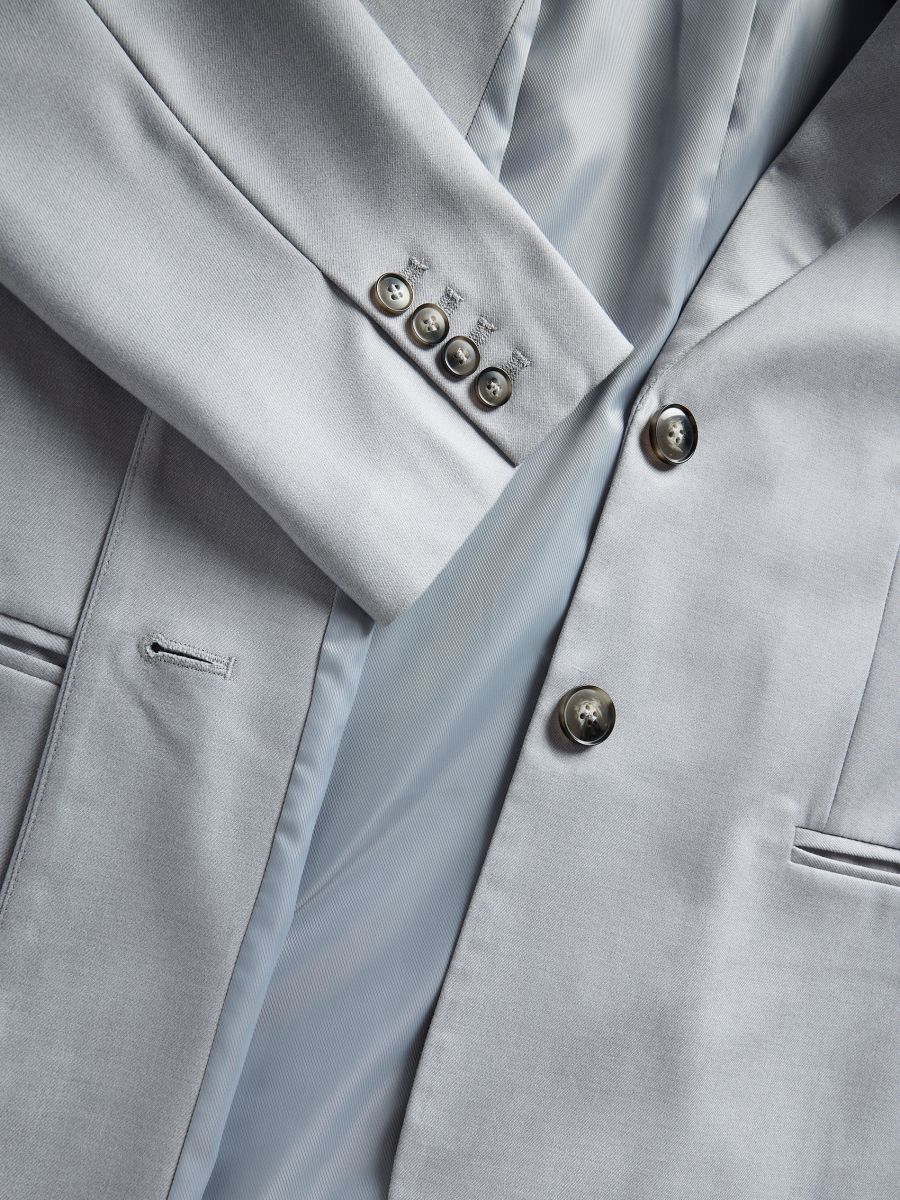 Regular fit blazer with viscose blend - light grey - RESERVED - 6