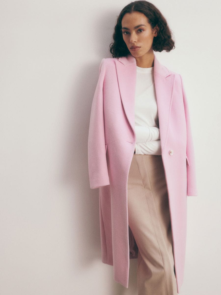 Wool blend coat - pastel pink - RESERVED - 2