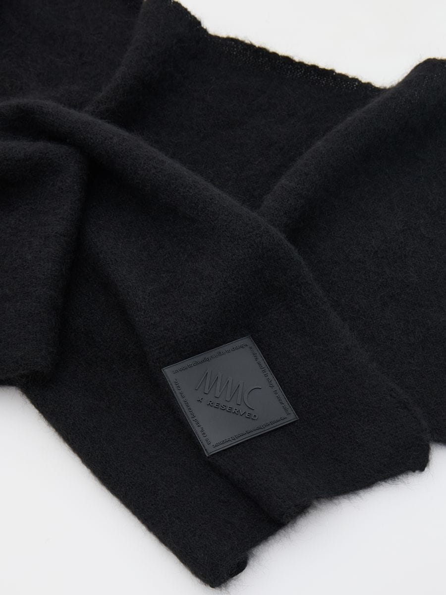 Sciarpa in misto lana di alpaca - nero - RESERVED - 3