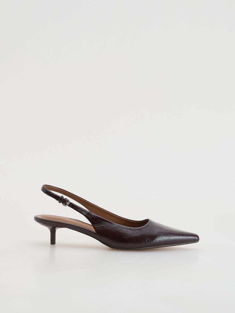 Pumps with open heel - maroon - RESERVED