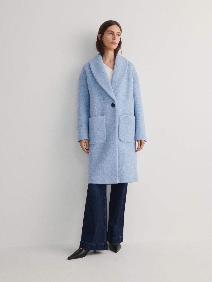 Pale blue wool coat uk online