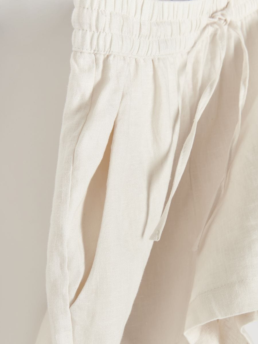 PREMIUM linen shorts - cream - RESERVED - 4