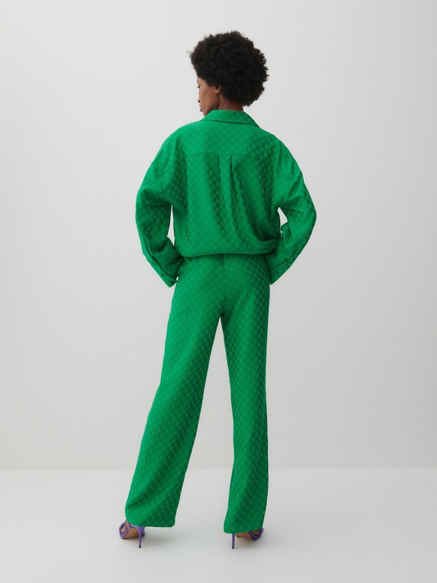 Elastic waist trousers Color green - RESERVED - 2460M-77X