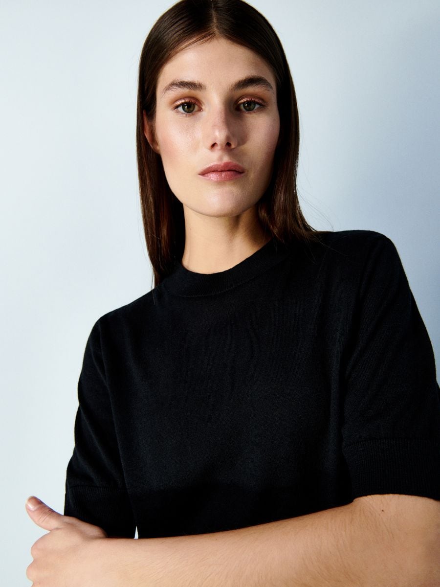 PREMIUM short sleeve turtleneck - black - RESERVED - 2
