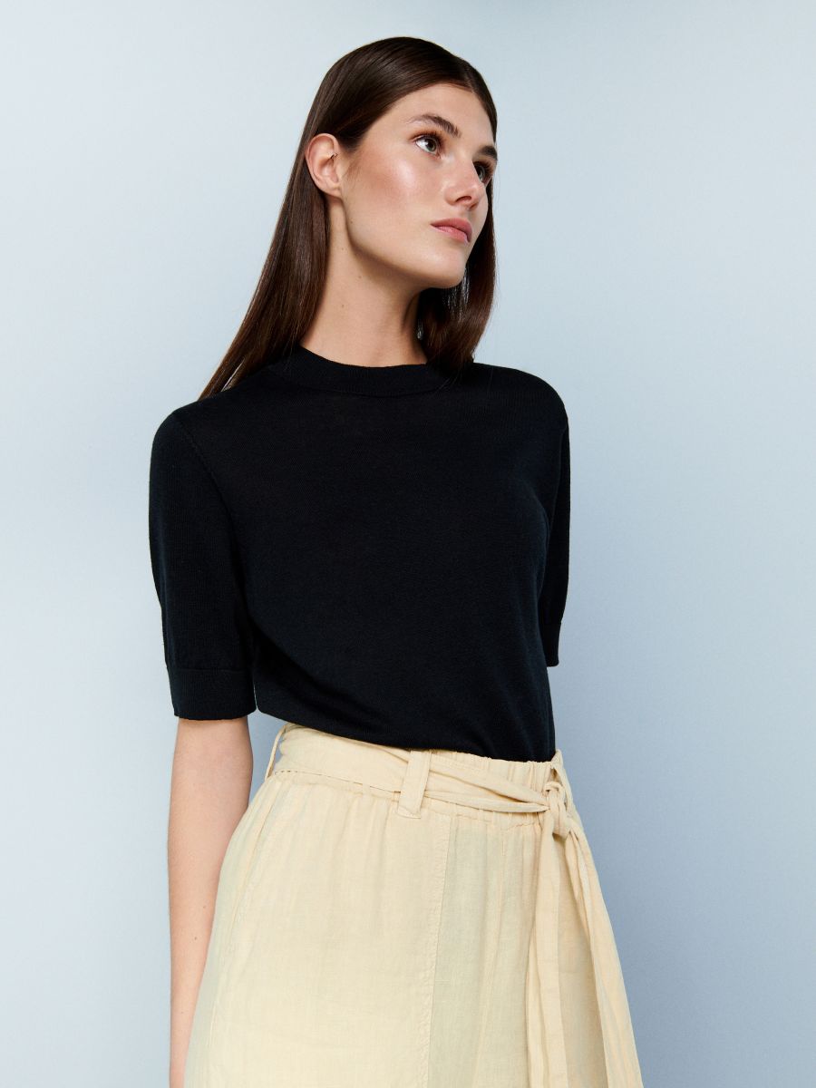 PREMIUM short sleeve turtleneck - black - RESERVED - 3