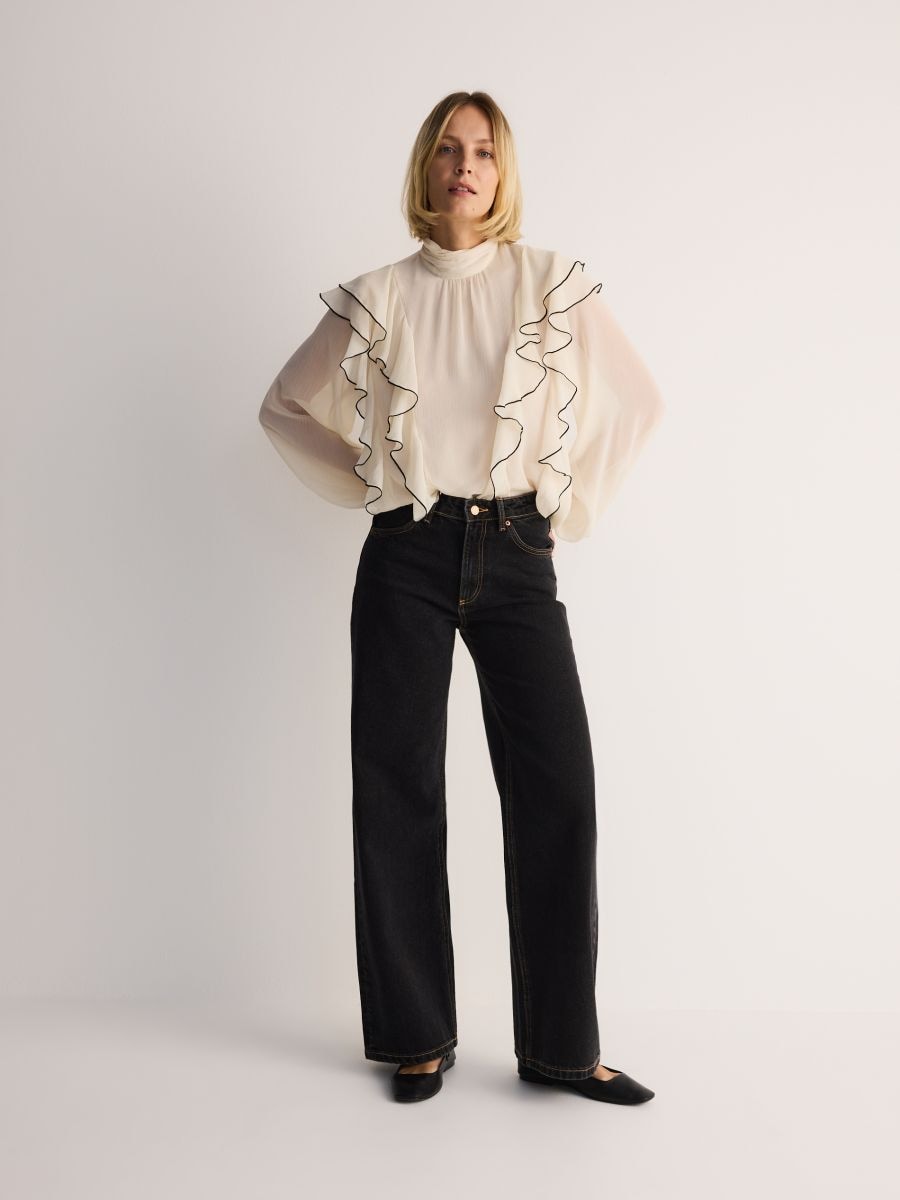 Ruffle blouse - cream - RESERVED - 2