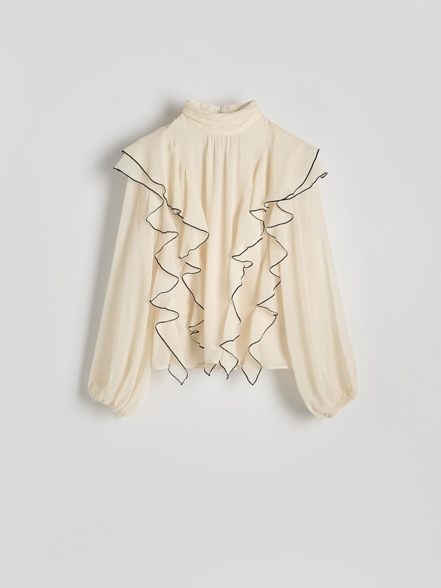 Ruffle blouse - cream - RESERVED - 5