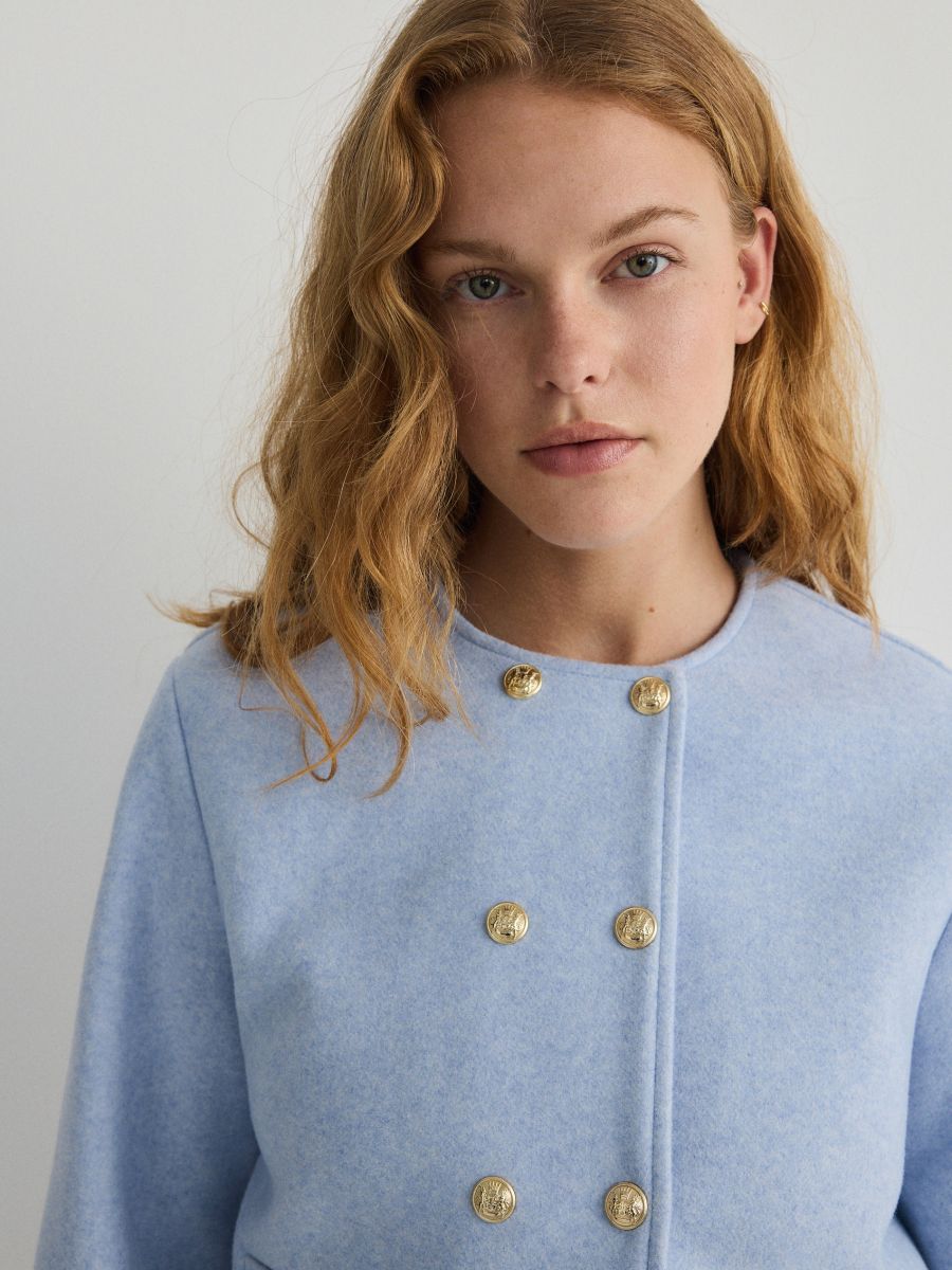 Jacket with decorative buttons - pale blue - RESERVED - 2