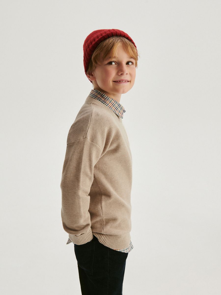 BOYS` SWEATER - BEIGE - RESERVED