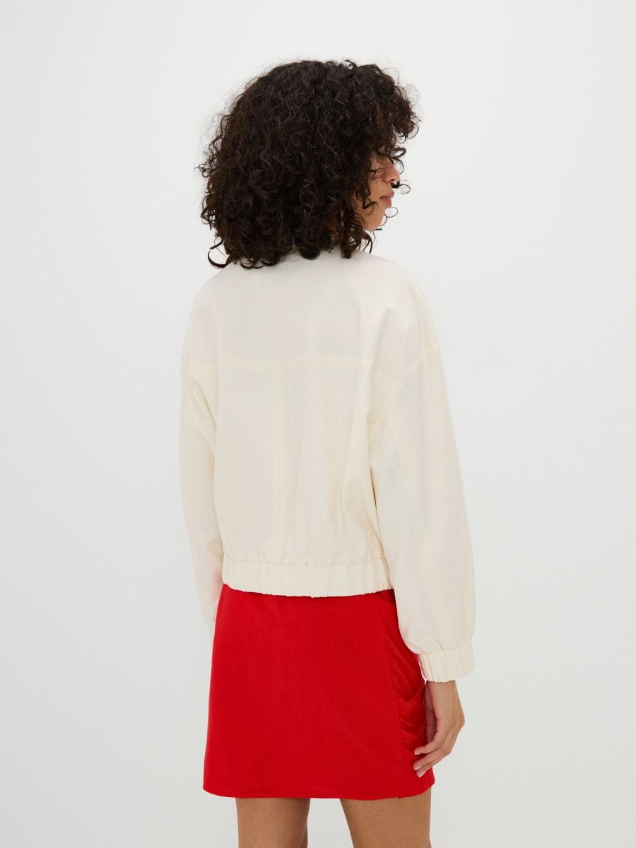 Linasegune bomber-jakk - kreemvalge - RESERVED - 3