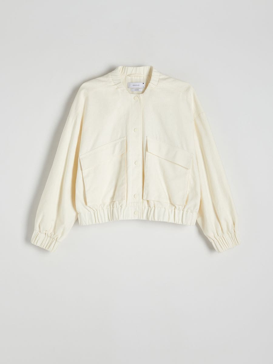 Linasegune bomber-jakk - kreemvalge - RESERVED - 4
