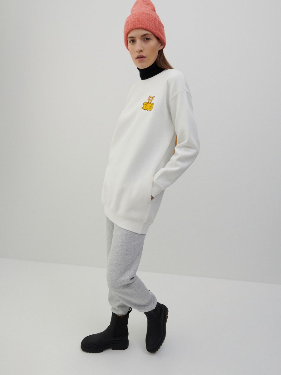 LADIES` JOGGING TOP - krem - RESERVED - 3