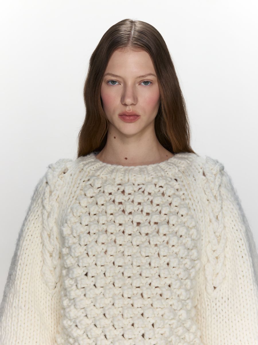 Wool blend jumper - cream - RESERVED - 4