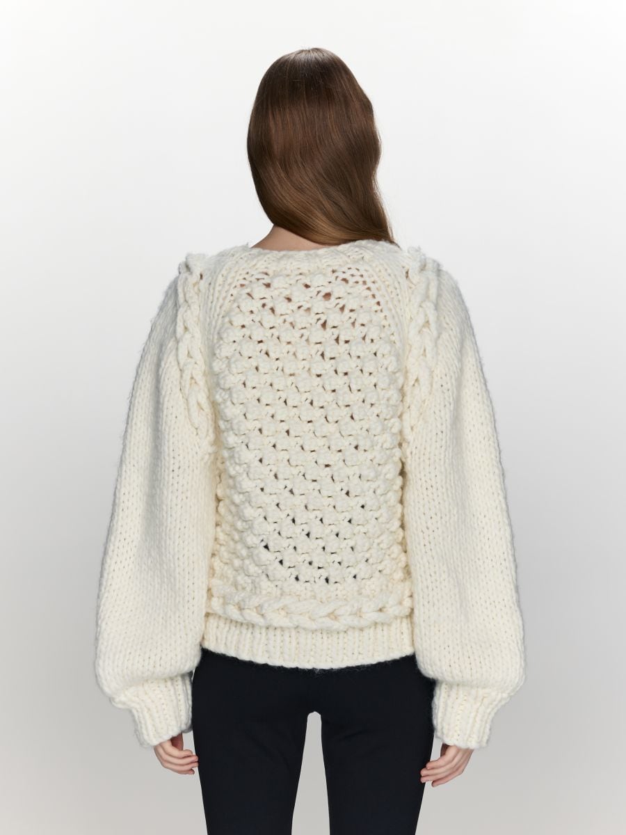 Wool blend jumper - cream - RESERVED - 5