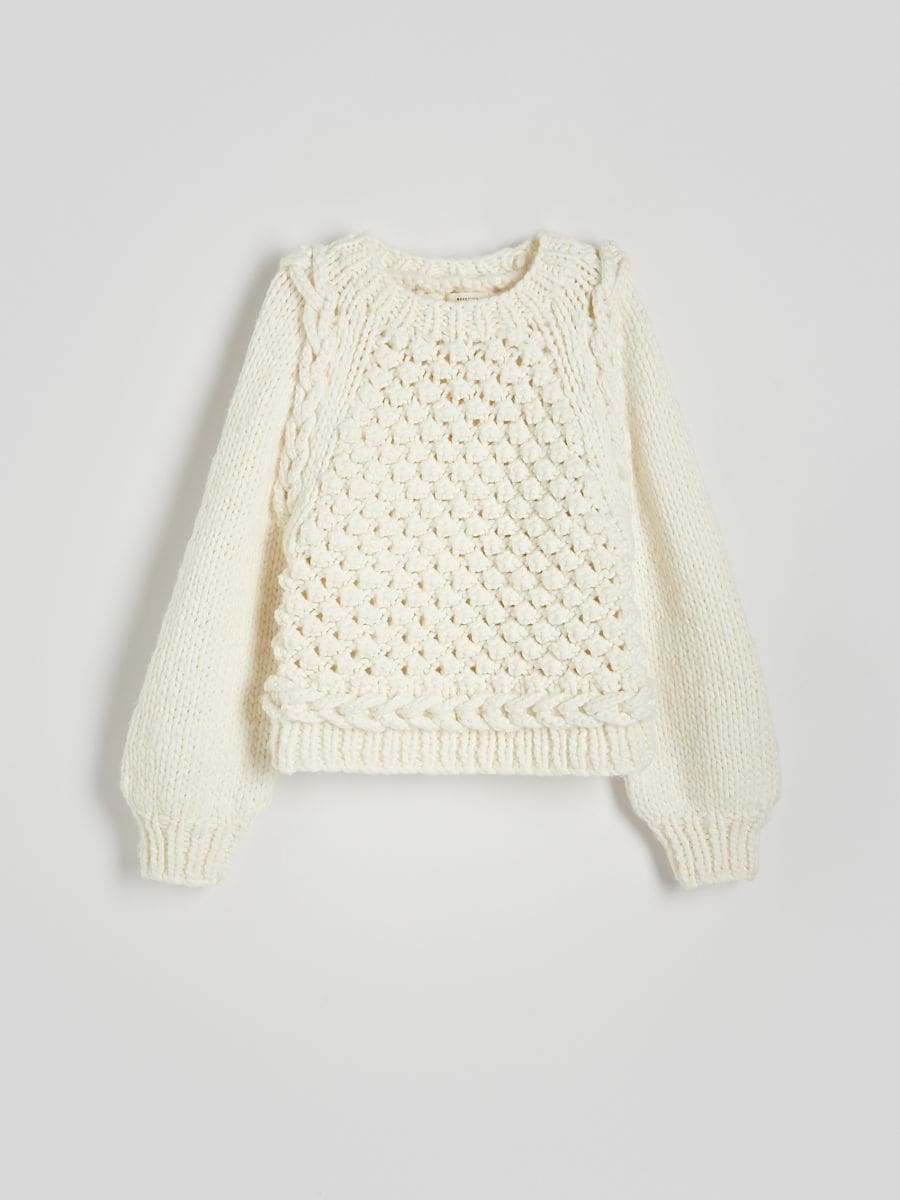 Trøje i uldblanding - creme - RESERVED - 2