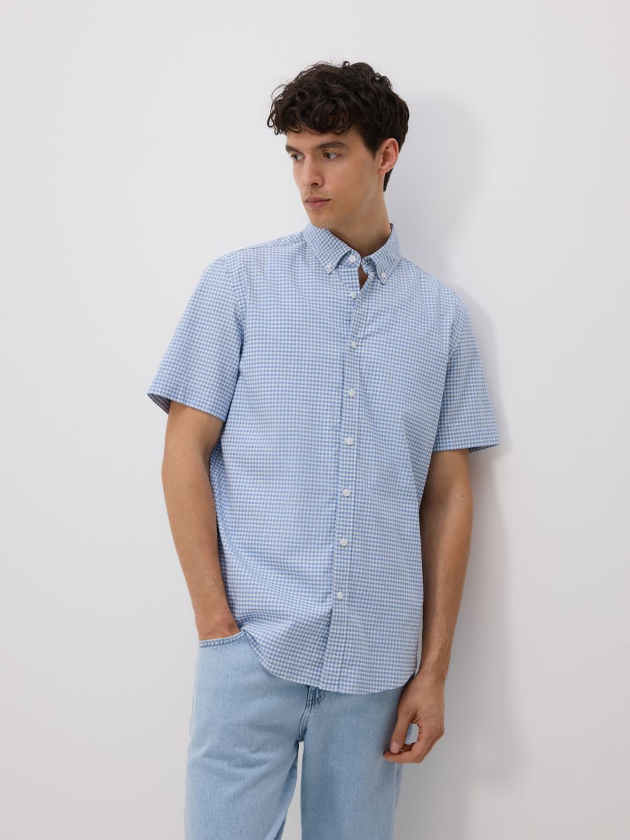 Koszula regular fit w kratę - jasnoniebieski - RESERVED