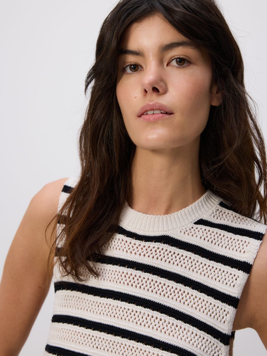 Jersey top with tie detail - multicolor - RESERVED - 6