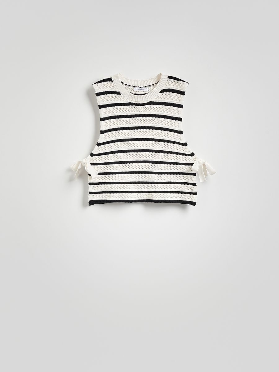 Jersey top with tie detail - multicolor - RESERVED