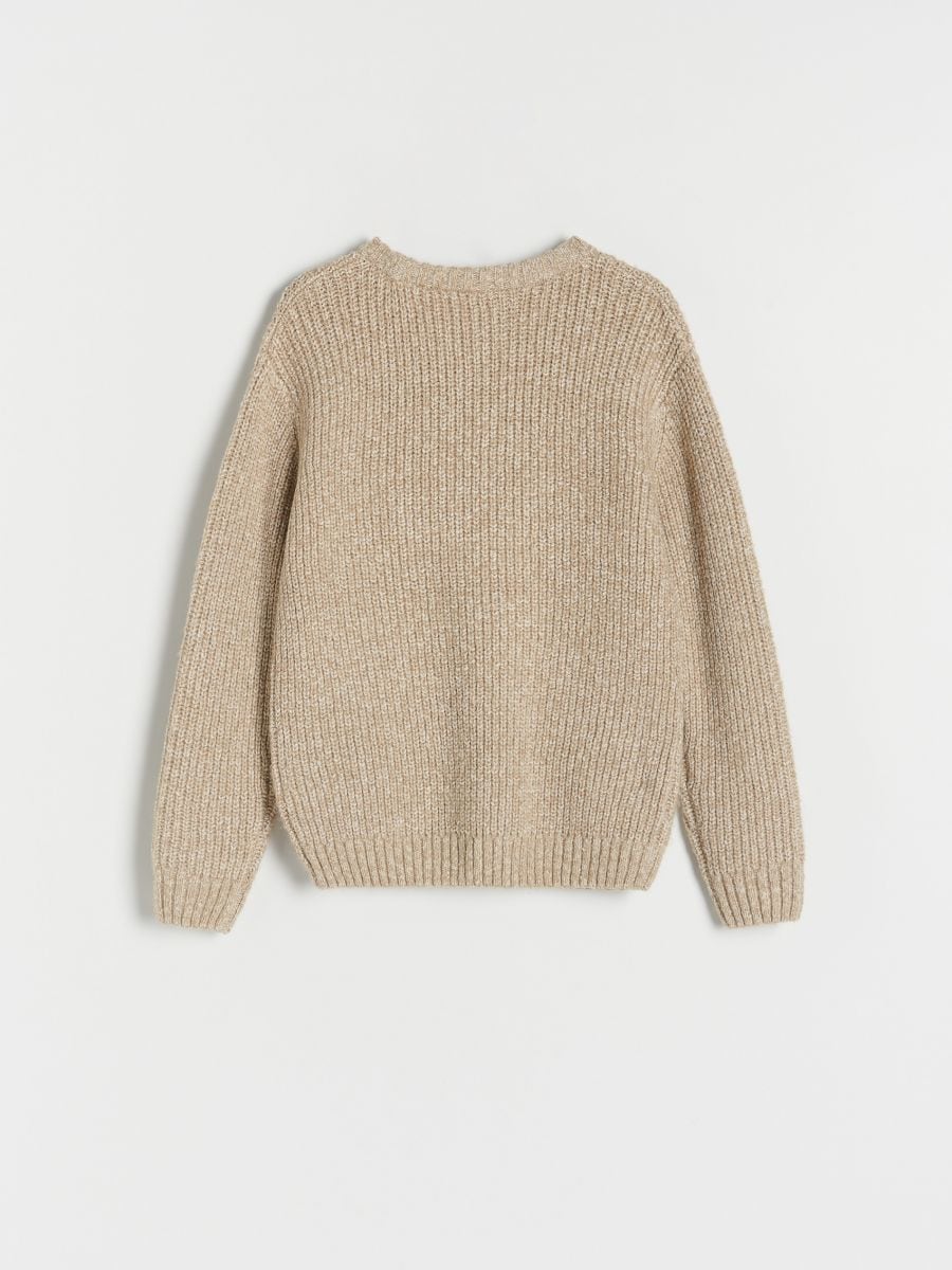 Melanżowy sweter - beżowy - RESERVED - 2