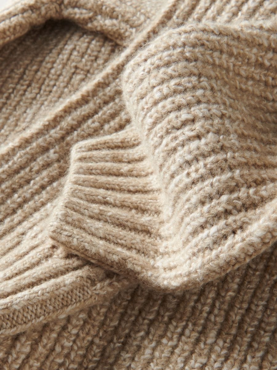 Melanżowy sweter - beżowy - RESERVED - 7